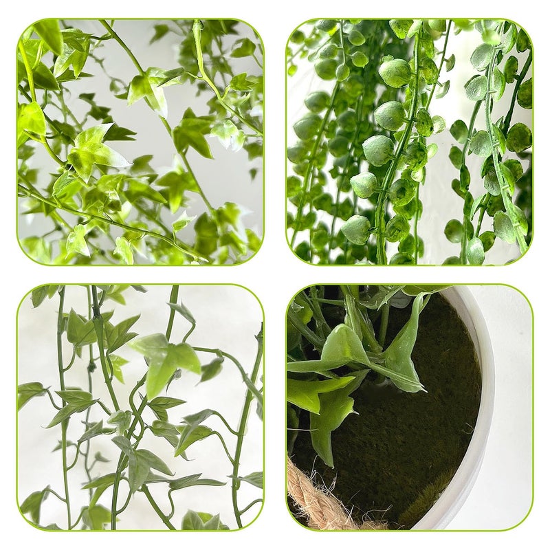 PENGYEE 3 Packs Fake Hanging Plants with Pots  37  Fake Vines for Wall Decor  Mandala Vine  Artificial Plants Indoor/Outdoor for Home Bathroom Bedroom Kitchen Office Room Decor - Image 5