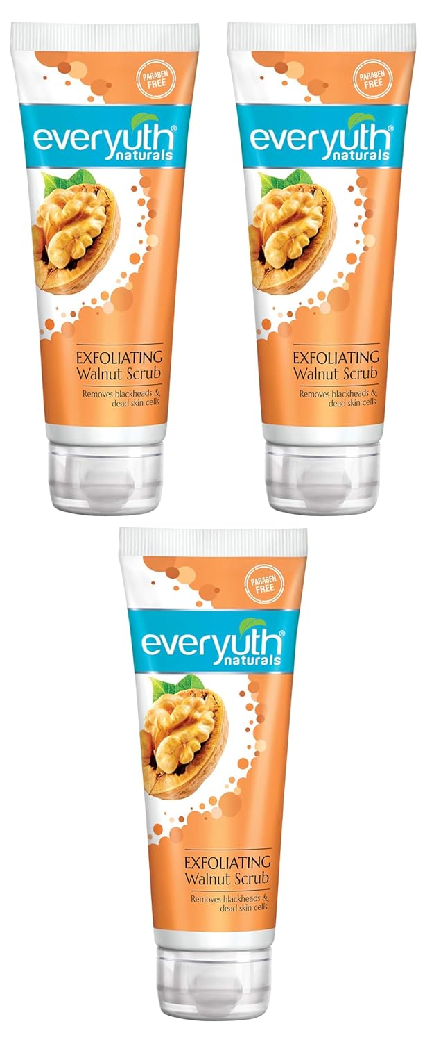 Everyuth Naturals Exfoliating Walnut Scrub 200gm Tube Pack of 3 - Image 1