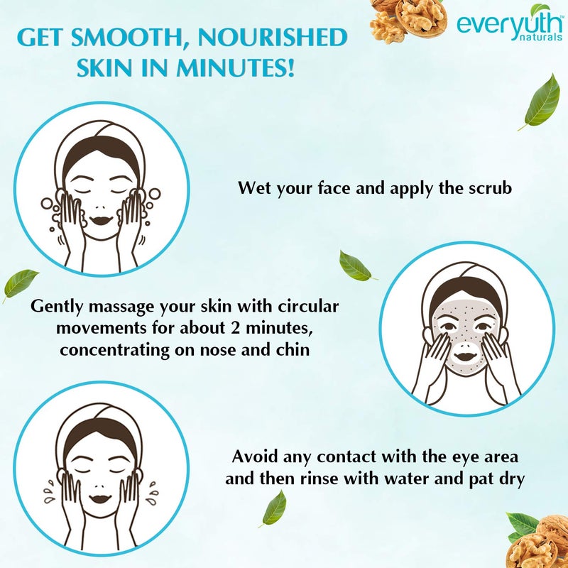 Everyuth Naturals Exfoliating Walnut Scrub 200gm Tube Pack of 3 - Image 5