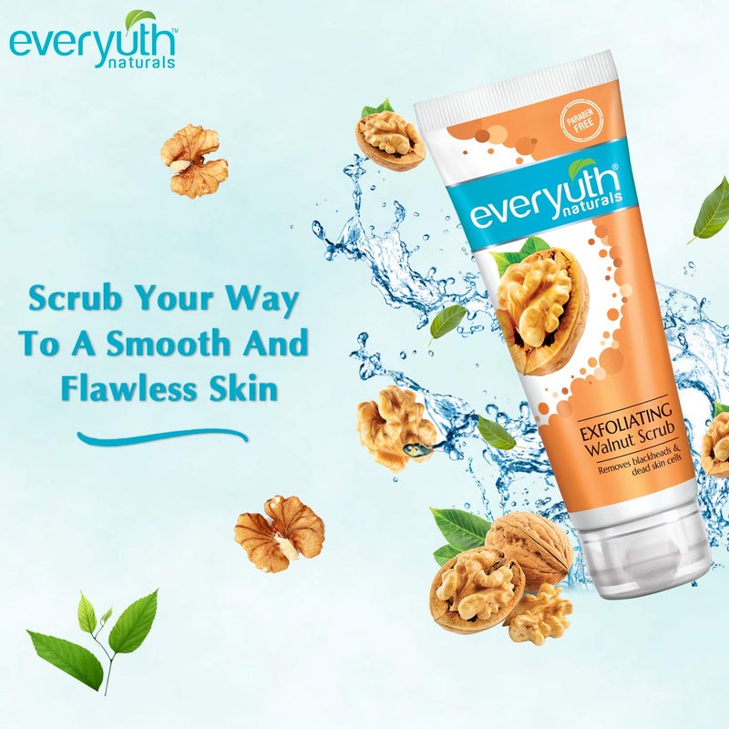 Everyuth Naturals Exfoliating Walnut Scrub 200gm Tube Pack of 3 - Image 3