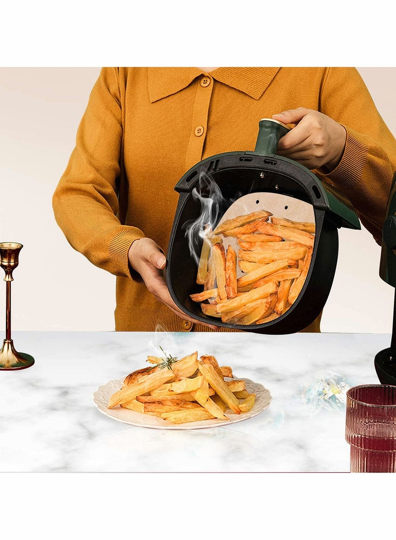 Excefore Air Fryer Parchment Paper 200 Pcs - 8.5 inch Unbleached Square Air Fryer Liners/Steaming Parchment Liner/Perforated Parchment for Air Fryer, Steaming Basket and More(Brown) - Image 4