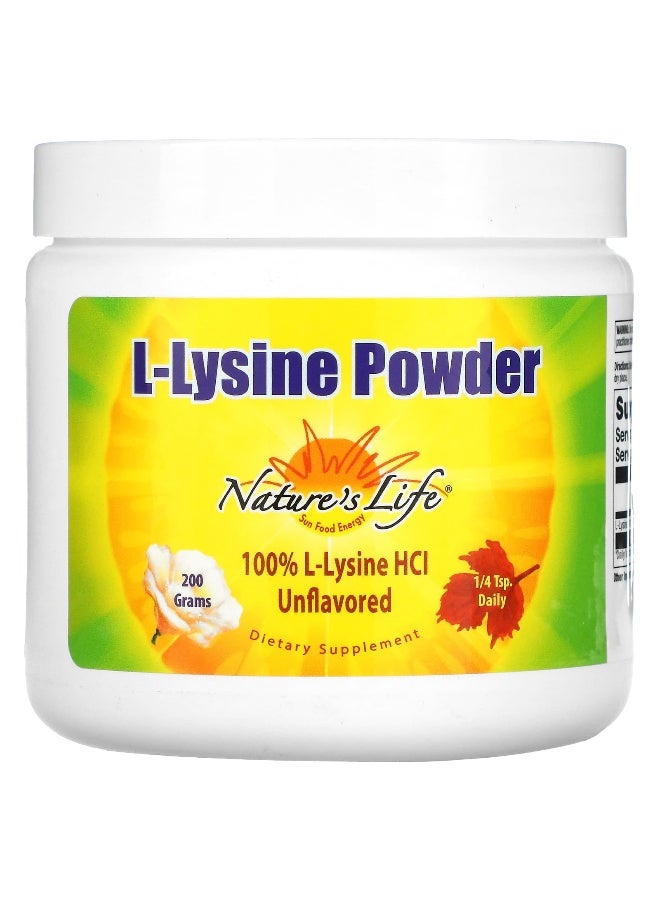 Nature's Life Nature's Life, L-Lysine Powder, Unflavored, 200 g  - Image 1