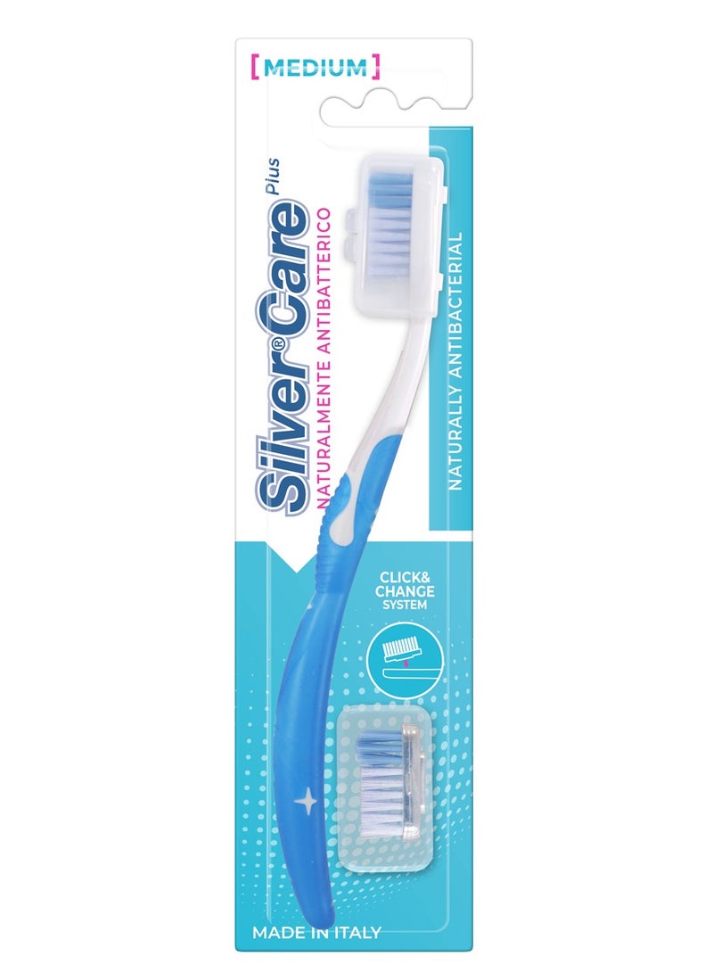 Silver Care Plus Medium Toothbrush With Replacement Head - Image 2