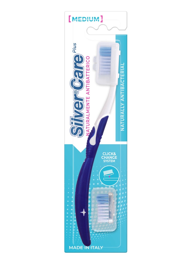 Silver Care Plus Medium Toothbrush With Replacement Head - Image 1
