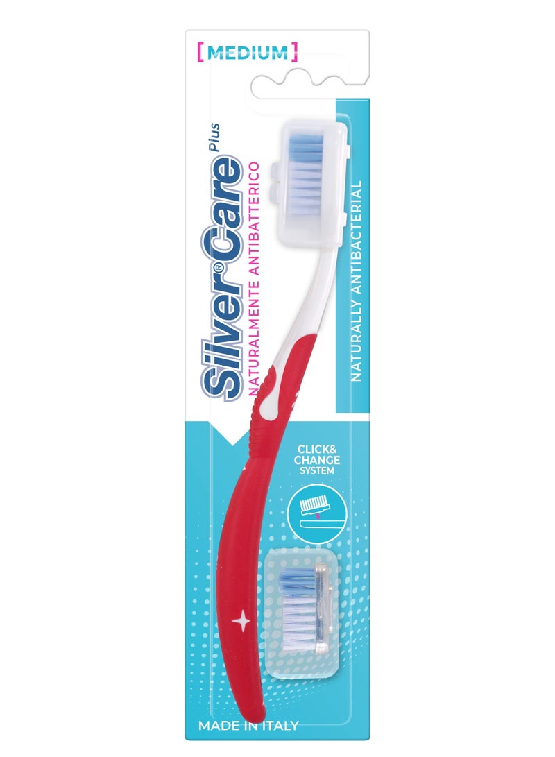 Silver Care Plus Medium Toothbrush With Replacement Head - Image 4