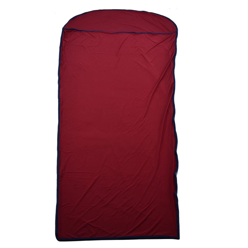 Burgundy Ultralight Polyester Fleece Sleeping Bag Liner for Camping and Travel - Image 2