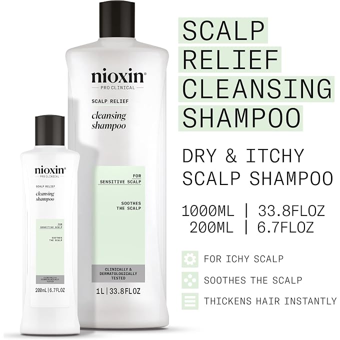 Nioxin Scalp Relief Cleansing Shampoo Shampoo for Sensitive Scalp, 6.7 fl oz (Packaging May Vary) - Image 2