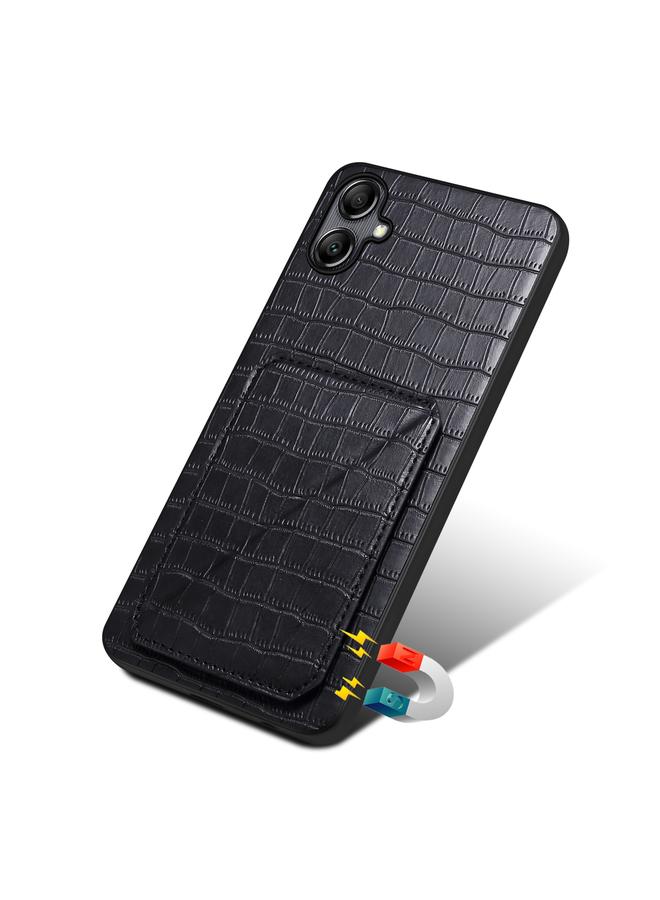 Denior Case For Samsung Galaxy A24 4G Imitation Crocodile Leather Back Phone Case with Holder - Image 5