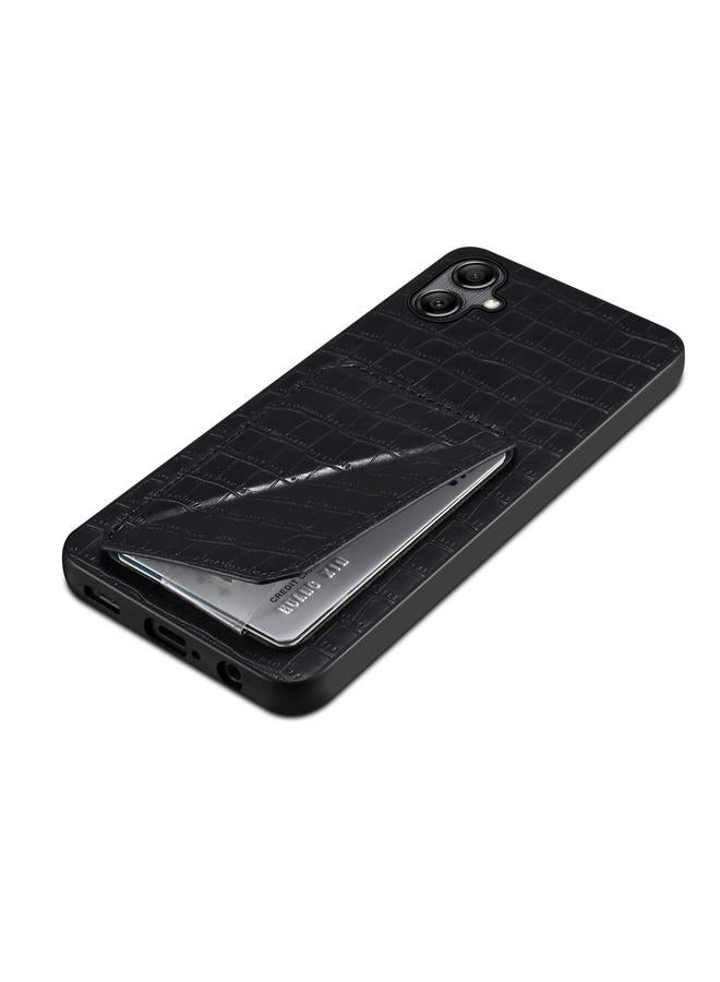Denior Case For Samsung Galaxy A24 4G Imitation Crocodile Leather Back Phone Case with Holder - Image 4