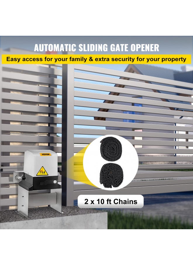 Happybuy - Happybuy Automatic Sliding Gate Opener 1400LBS with 2 Remote Controls, Gate Operator Hardware Kit for Security, Move Speed 43ft Per Min, Electric Rolling Driveway Slide Gate Motor - Image 1