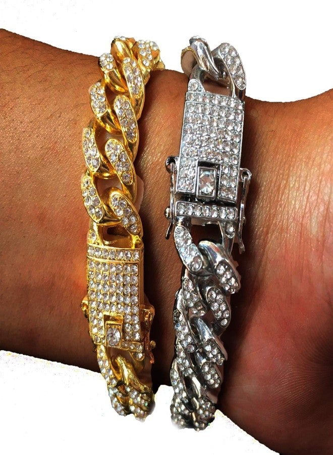 Halukakah Gold Chains for Boys - TYCOON JUNIOR - Kid's 14MM Diamond Cuban Link Chain,18k Real Gold Plated Bracelet 7",Prong Set Lab Diamonds,Fits Ages 8-16 Y/O. Comes with Giftbox - Image 2