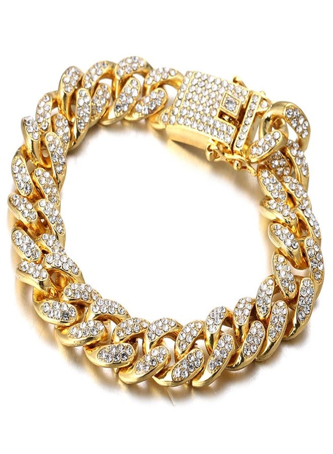 Halukakah Gold Chains for Boys - TYCOON JUNIOR - Kid's 14MM Diamond Cuban Link Chain,18k Real Gold Plated Bracelet 7",Prong Set Lab Diamonds,Fits Ages 8-16 Y/O. Comes with Giftbox - Image 4