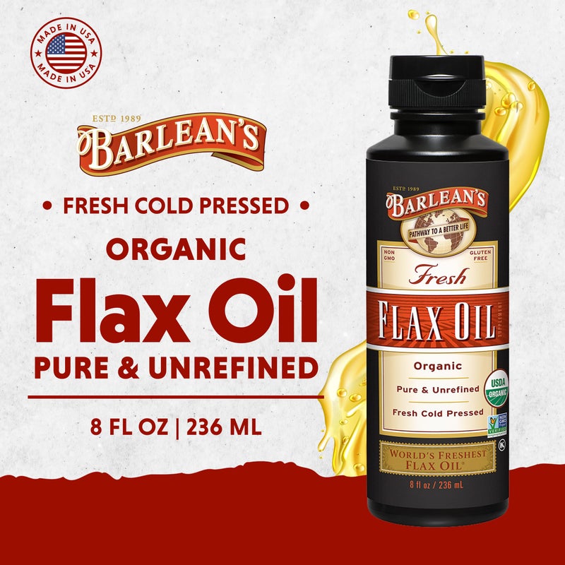 Barlean's Organic Flaxseed Oil Liquid from Fresh Cold Pressed Flax Seeds, 7,640mg ALA Omega 3 Fatty Acid Supplement for Skin and Hair Care, Vegan & Gluten Free, 8 oz - Image 3