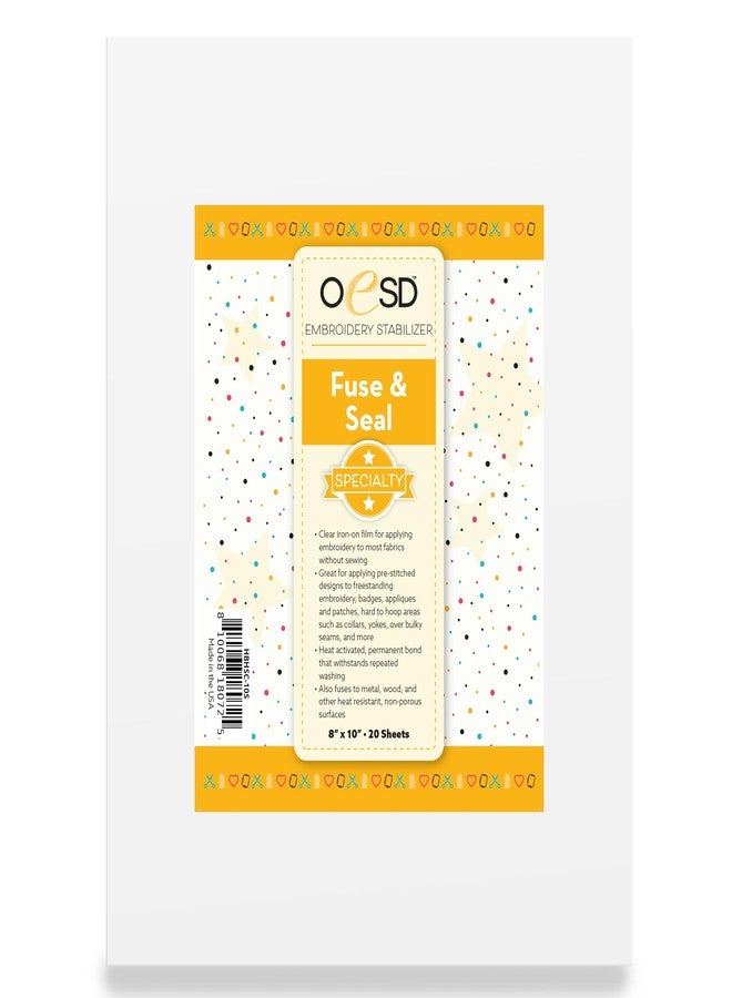 OESD Fuse and Seal Embroidery Backing 8" x 10" - 20 Sheets - Image 1