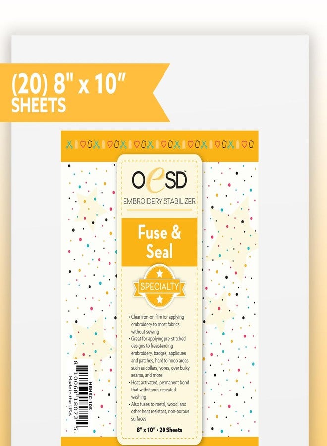 OESD Fuse and Seal Embroidery Backing 8" x 10" - 20 Sheets - Image 2