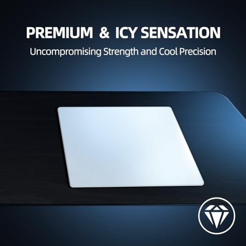 Ruolan Glass Mousepad XXL-15.75x17.72inch Tempered Glass Gaming Mouse Mat-Ultra-Smooth Micro-Etched Surface - Dirt and Scratch-Resistant - Anti-Slip Base (White) - Image 3