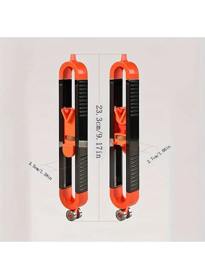 Orange Black Multi Angle Measuring Ruler Set Durable Plastic Contour Gauge For Woodworking - Image 3