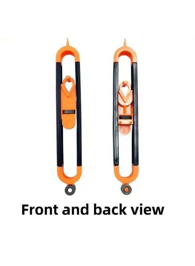 Orange Black Multi Angle Measuring Ruler Set Durable Plastic Contour Gauge For Woodworking - Image 1