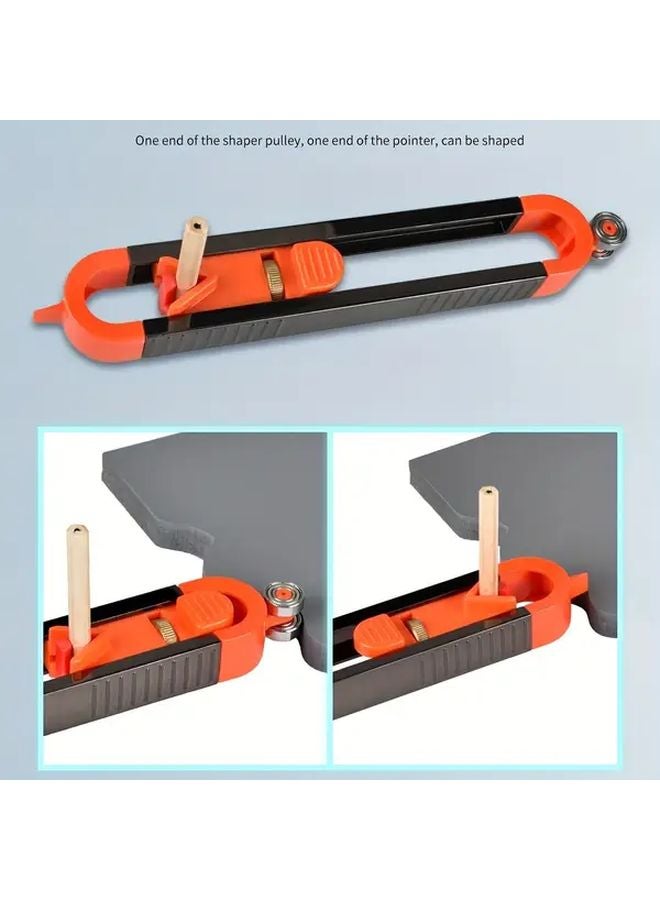 Orange Black Multi Angle Measuring Ruler Set Durable Plastic Contour Gauge For Woodworking - Image 4