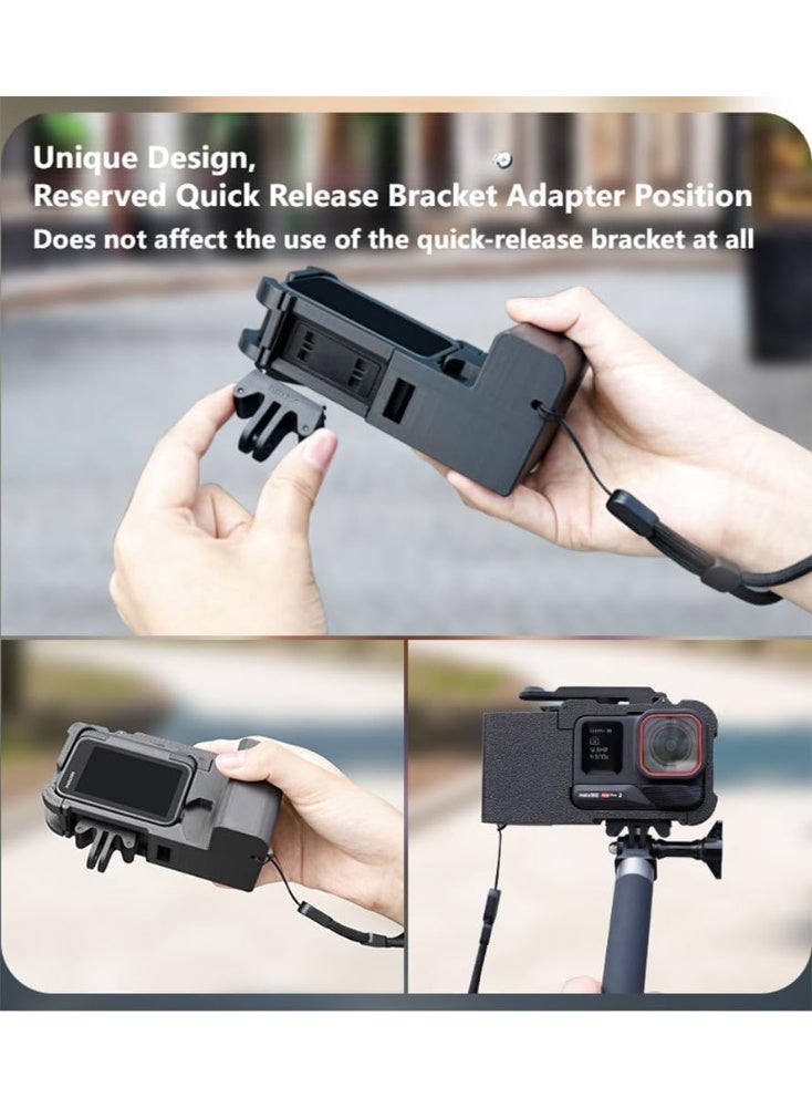 Luckam Street Photography Camera Side Handle Grip, Shutter Button Grips for Insta 360 Ace Pro 2, Travel Vlogging Camera Handle for Insta 360 Ace Pro and Ace Action Cameras (Black) - Image 3