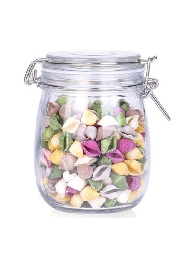 OLWICK 2 Pcs Air Tight Glass Storage Containers With Steel Clamp Lid And Silicon Seal/Glass Jars/Kitchen Storage Containers/Cookie Jar (Round, 750 Ml, Transparent) - Image 2