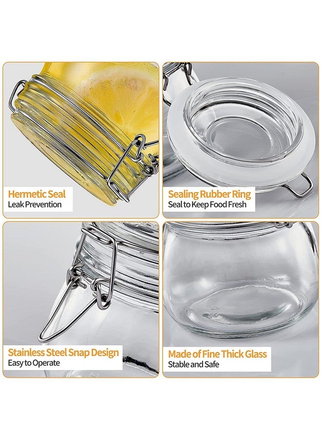 OLWICK 2 Pcs Air Tight Glass Storage Containers With Steel Clamp Lid And Silicon Seal/Glass Jars/Kitchen Storage Containers/Cookie Jar (Round, 750 Ml, Transparent) - Image 4