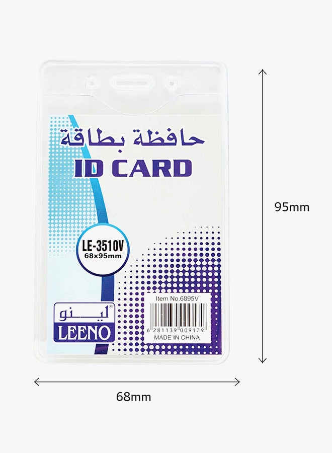 لينو حافظة بطاقة تعريف بتصميم رأسي مع مشبك أبيض - Image 2