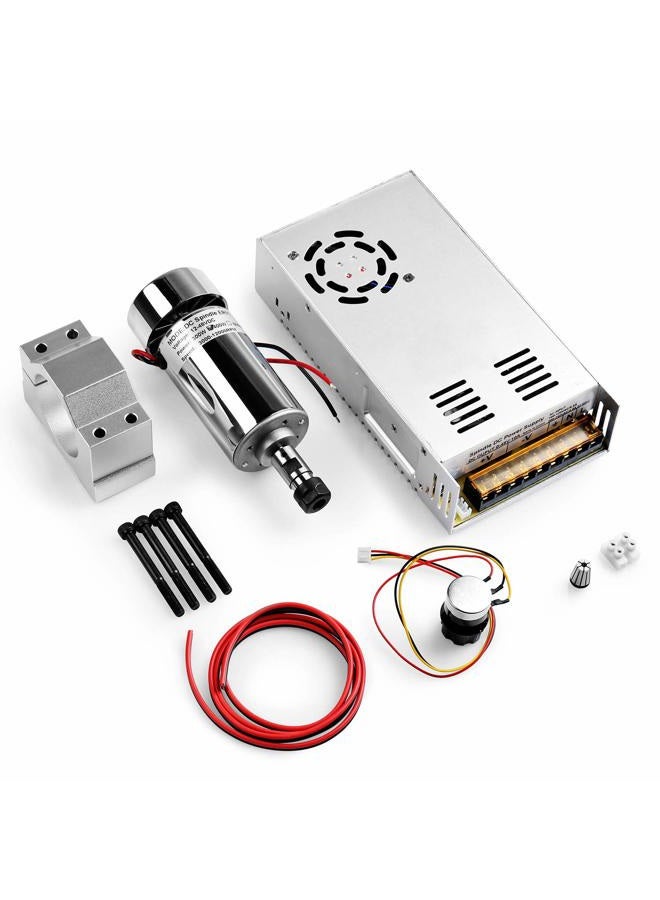 Genmitsu Air Cooled 300W Brush DC Spindle Motor with 0-48V Output Adjustable Power Supply, 52mm Clamp & ER11 Collet, Ideal for CNC Machining - Image 1