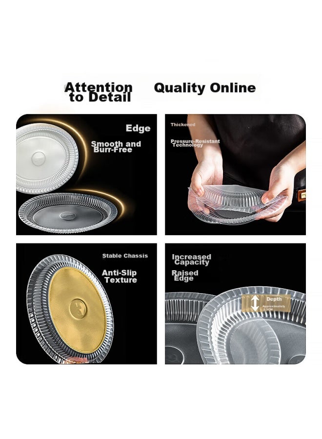 Temeiju Disposable Plastic Plates, Hard Serving Dishes For Home Use, Thickened Plates For Banquets, Transparent Round Plates For Picnics - Image 3