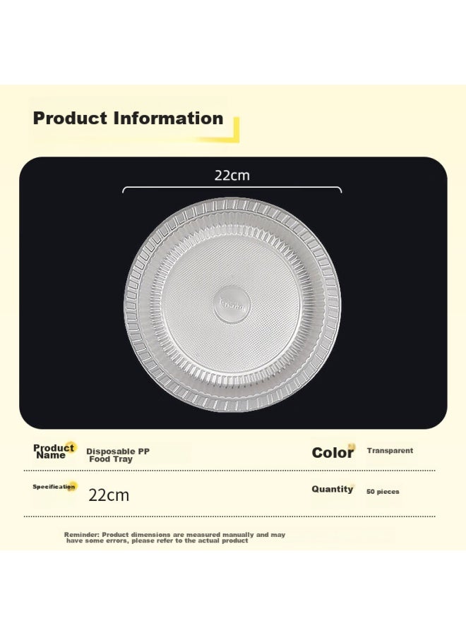 Temeiju Disposable Plastic Plates, Hard Serving Dishes For Home Use, Thickened Plates For Banquets, Transparent Round Plates For Picnics - Image 4