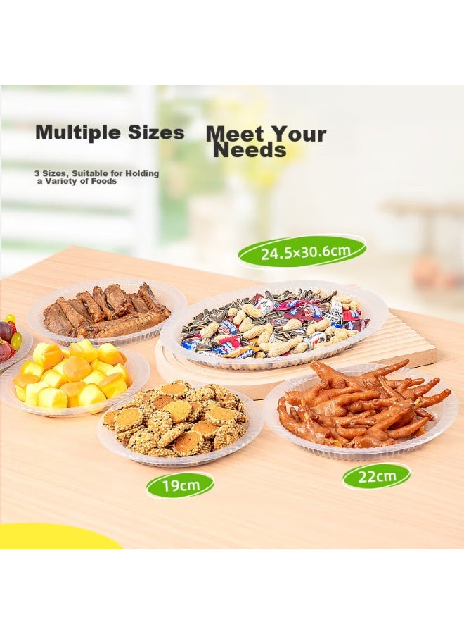 Temeiju Disposable Plastic Plates, Hard Serving Dishes For Home Use, Thickened Plates For Banquets, Transparent Round Plates For Picnics - Image 2