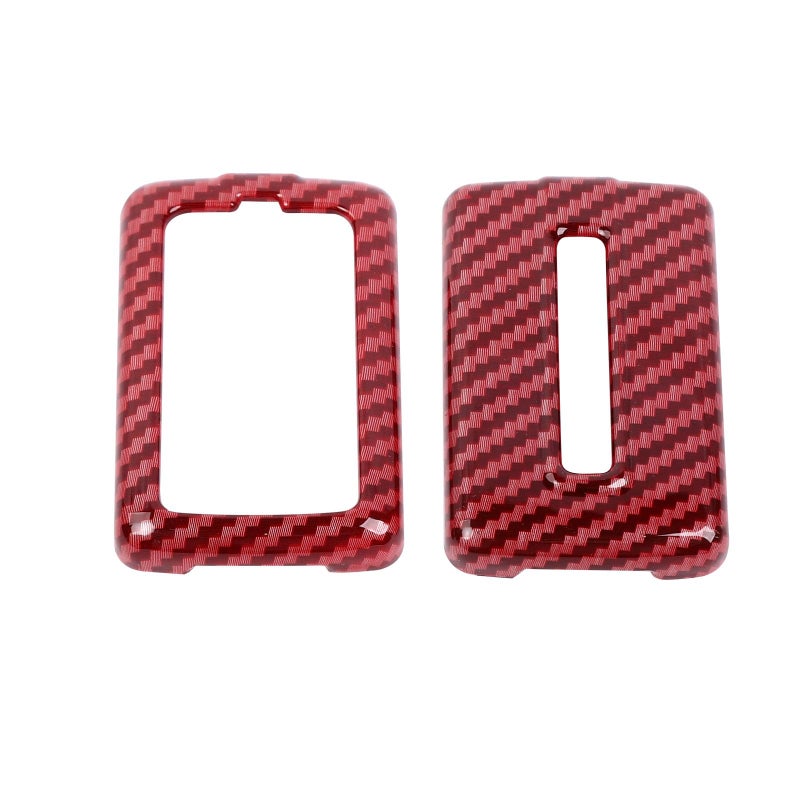 Jimen for Grand Cherokee Key Fob Cover ABS Key Fob Holder Key Case Compatible with Jeep Grand Cherokee 20212024 Red Carbon Fiber