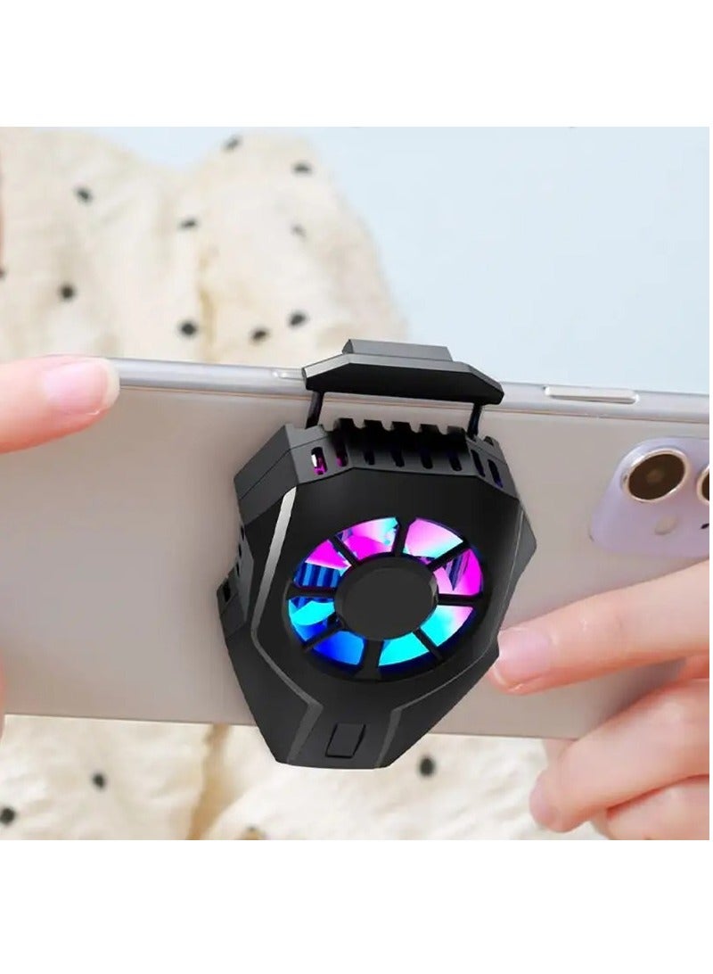 Mobile Phone Dual Gears Adjustable Semiconductor Radiator for PUBG Aim Shooting Game Cooler for iPhone Samsung Other Android Phones L-01 Cooling Fan Black - Image 2