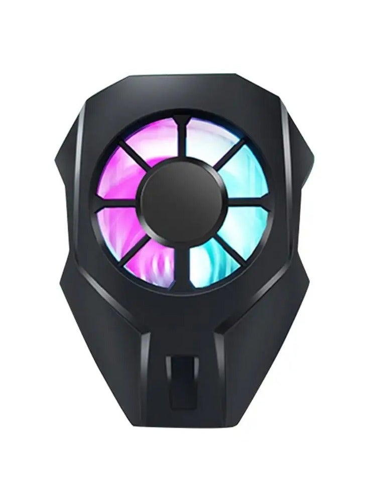 Mobile Phone Dual Gears Adjustable Semiconductor Radiator for PUBG Aim Shooting Game Cooler for iPhone Samsung Other Android Phones L-01 Cooling Fan Black - Image 1