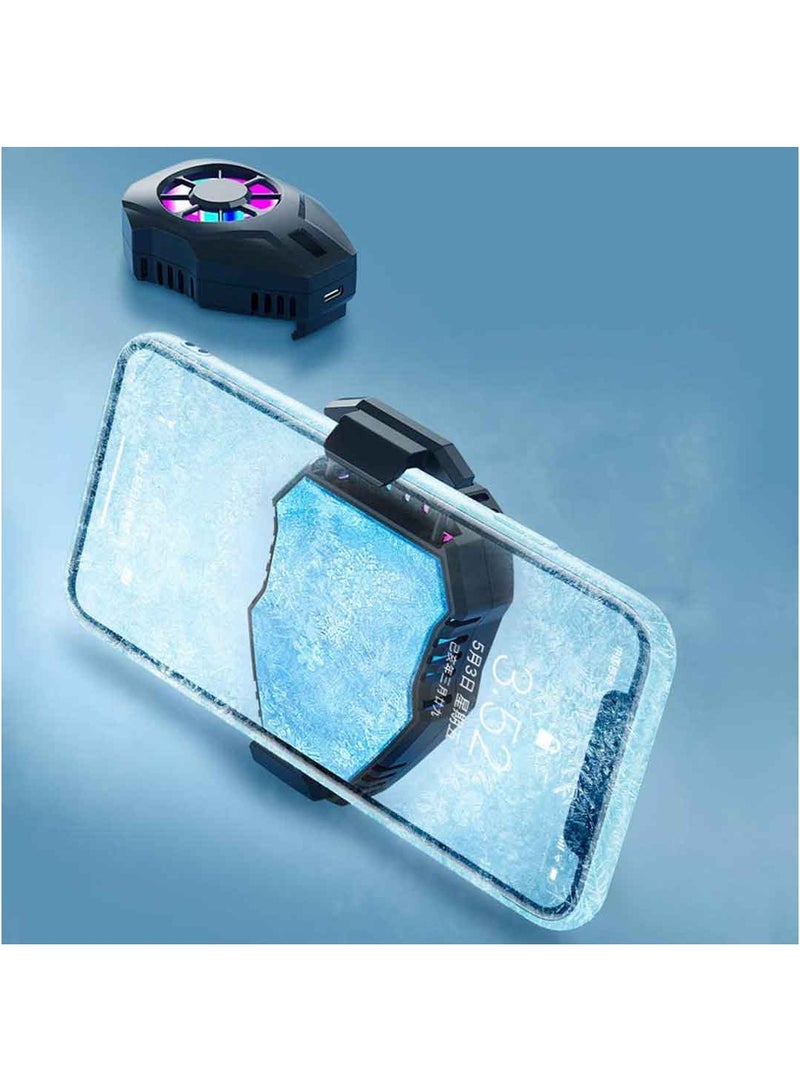 Mobile Phone Dual Gears Adjustable Semiconductor Radiator for PUBG Aim Shooting Game Cooler for iPhone Samsung Other Android Phones L-01 Cooling Fan Black - Image 4