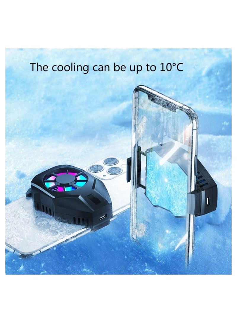 Mobile Phone Dual Gears Adjustable Semiconductor Radiator for PUBG Aim Shooting Game Cooler for iPhone Samsung Other Android Phones L-01 Cooling Fan Black - Image 5