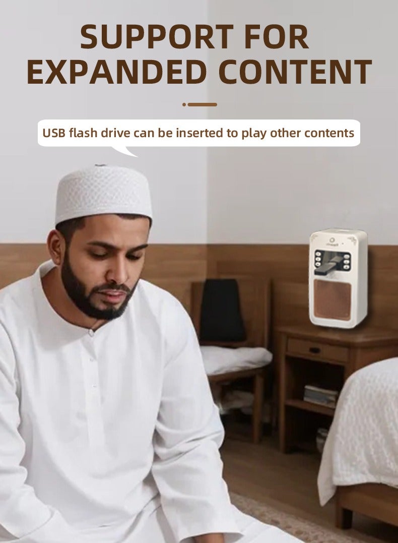 Quran Speaker with Remote Control, Portable Complete Quran Wireless Bluetooth Speaker, Loud Crystal Clear Sound, MP3 Audio Playing with APP Function Can Remote Control (White)  - Image 5