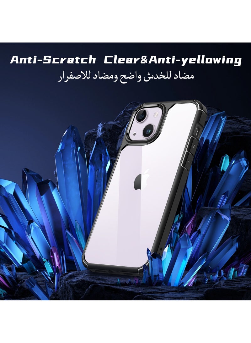 UCHUANG iPhone 14 Case Clear Cover Ultra Thin Silicone Shockproof Hard Back Cases Transparent Protective Slim Phone Case for Apple iPhone 14 6.1 inch - Black - Image 3