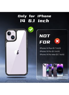 UCHUANG iPhone 14 Case Clear Cover Ultra Thin Silicone Shockproof Hard Back Cases Transparent Protective Slim Phone Case for Apple iPhone 14 6.1 inch - Black  - Image 4