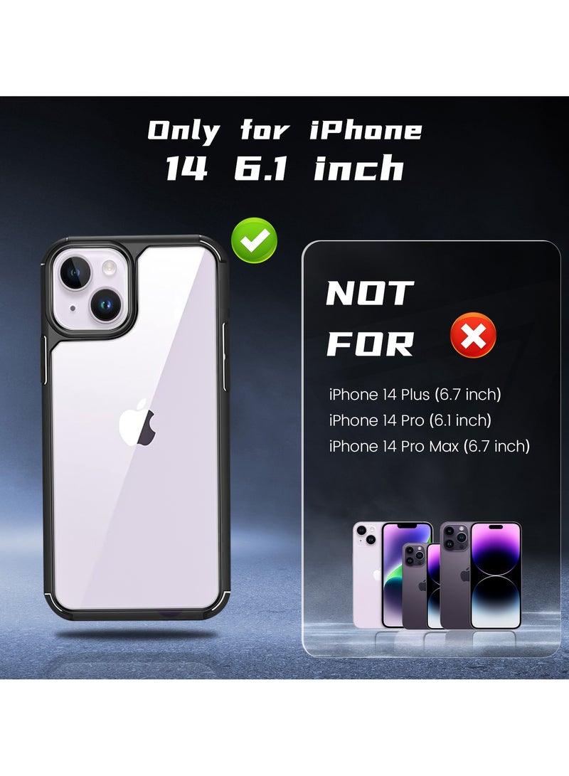 UCHUANG iPhone 14 Case Clear Cover Ultra Thin Silicone Shockproof Hard Back Cases Transparent Protective Slim Phone Case for Apple iPhone 14 6.1 inch - Black - Image 4