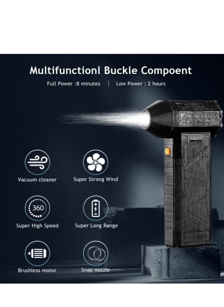 Gale Force S - 3 in 1 Jet Dry Blower, 130000 RPM Portable Blower Super Jet Fan with Five Use Heads with 3 Wind Speed ​​Adjustment, Cordless Handheld Powerful Blower for Computer Keyboard, Car Cleaning - Image 1