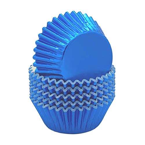 Huaswan Sky Blue Foil Cupcake Liners Standard Paper Baking Cups for Party, Birthday and More, 120-Count - Image 1