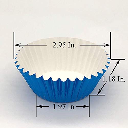 Huaswan Sky Blue Foil Cupcake Liners Standard Paper Baking Cups for Party, Birthday and More, 120-Count - Image 2