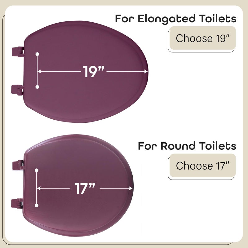 Achim Soft Standard Vinyl Toilet Seat, Burgundy - 17 Inch Soft Vinyl Cover with Comfort Foam Cushioning - Fits All Standard Size Fixtures - Easy to Install Fantasia by Achim Home Decor - Image 3