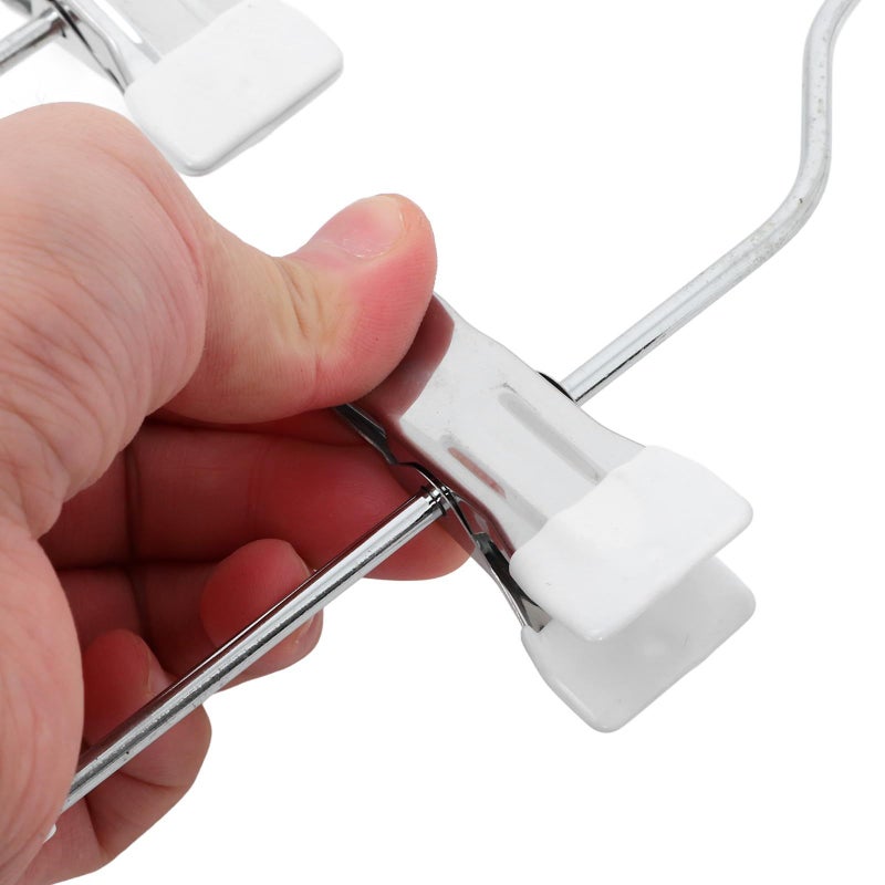 White 4 Tier Pants Hangers With Clips Space Saving Closet Organizer for Skirts Storage - Image 4