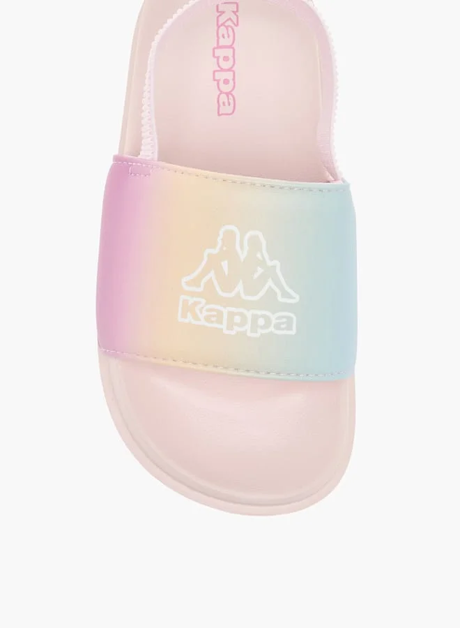 Kappa Girls Logo Print Slides With Elasticated Strap