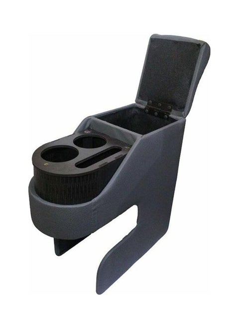 Car Armrest Center Console with Storage Box, Leather and Plastic With Armrest Pad - Grey