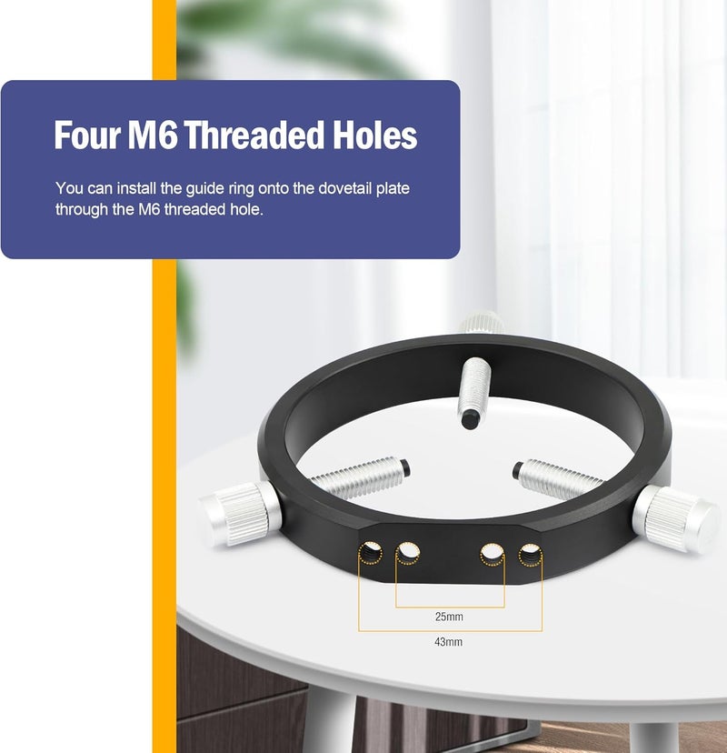 Astromania Adjustable Guiding Scope Rings 102 mm Inside Diameter (Pair) - for Telescope Tube Diameter or Finders 48 to 100mm - Image 2
