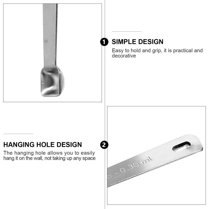 5pcs Mini Square Stainless Steel Measuring Spoons Set for Baking Cooking Seasoning - Image 4