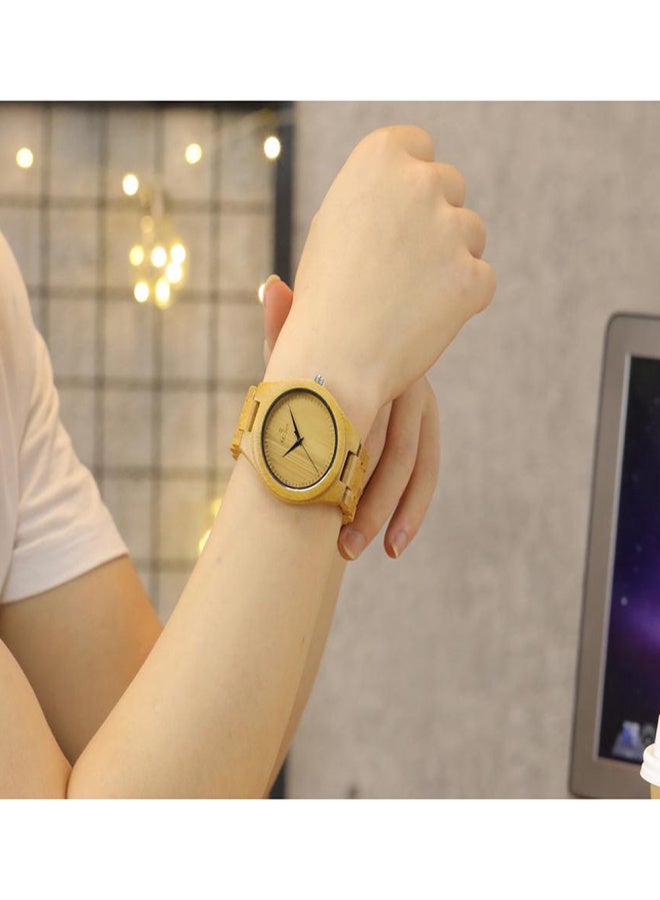 ريداير ساعة يد نسائية من خشب البامبو، ساعة خشبية، ساعة كوارتز تناظرية، خفيفة الوزن، ساعة يد كاجوال، ساعة يد كلاسيكية - Image 2